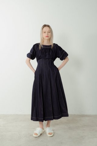 LANTERN SLEEVES DENIM DRESS/ランタンスリーブデニムドレス