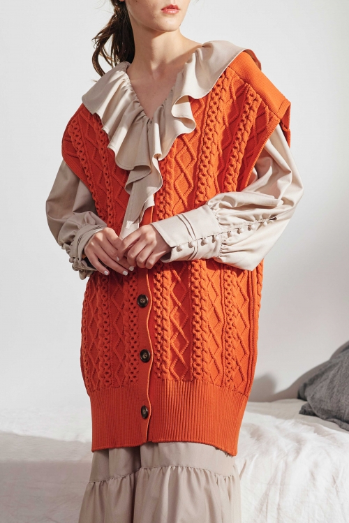 HIGH GAUGE CABLE KNIT VEST/ハイゲージケーブルニットベスト HIGH GAUGE CABLE KNIT VEST/ハイゲージケーブルニットベスト