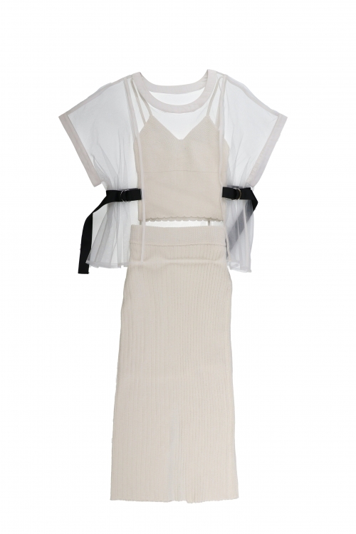 TULLE KNIT BUSTIER SKIRT SET