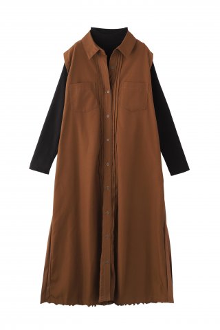 BACK PLEATED DOCKING DRESS