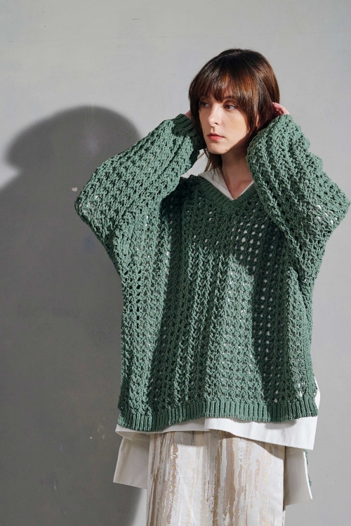 SIDE SLIT MESH KNITTING TOP/サイドスリットメッシュニット