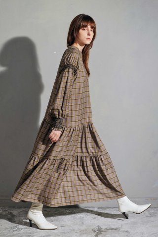 SMOCKING DESIGN TIERED 2WAY DRESS/スモッキングデザイン2WAYワンピ