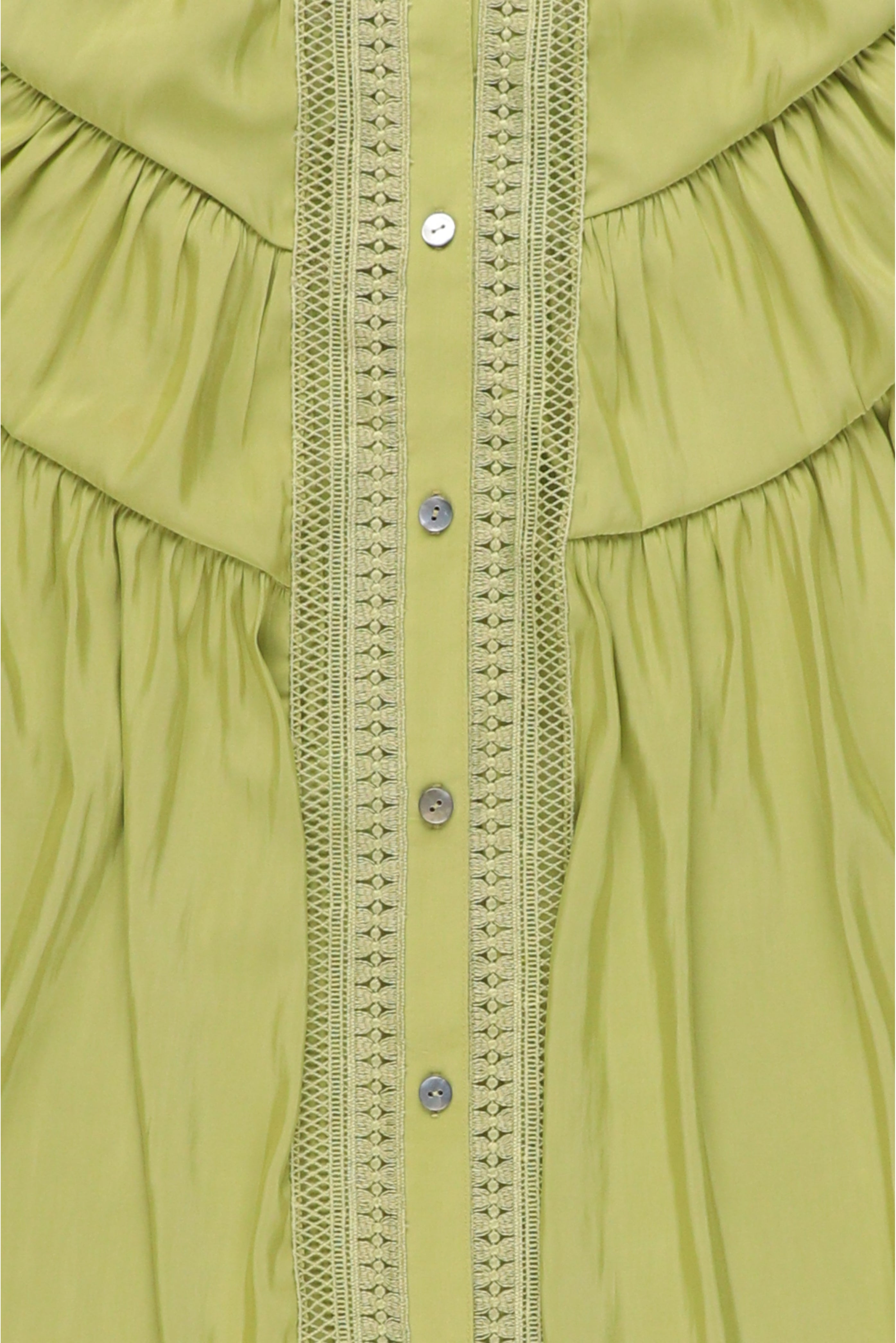 FRONT LACE SHIRRING BLOUSE/フロントレースレースシャーリングブラウス