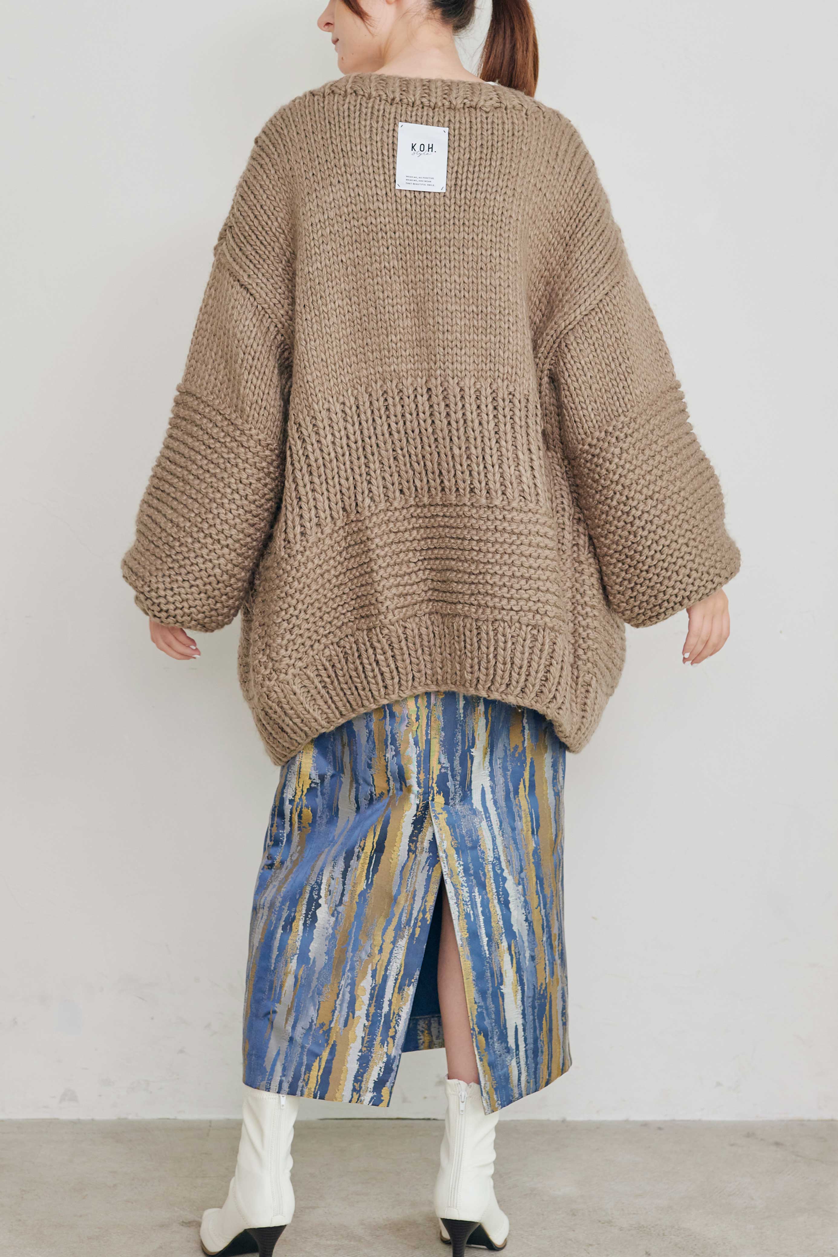 OVERSIZED HAND KNITTED COAT/オーバーサイズハンドニットコート