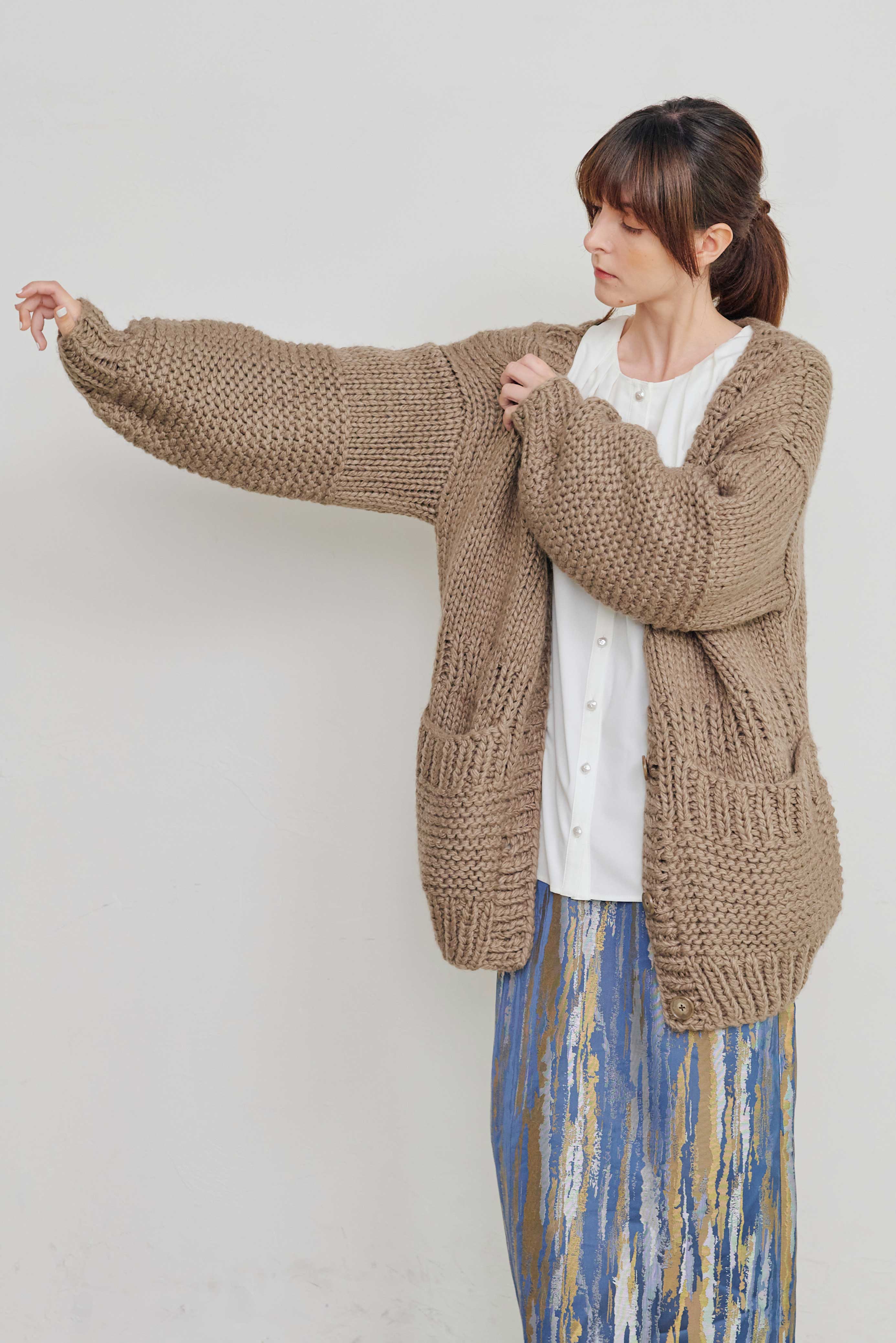 OVERSIZED HAND KNITTED COAT/オーバーサイズハンドニットコート