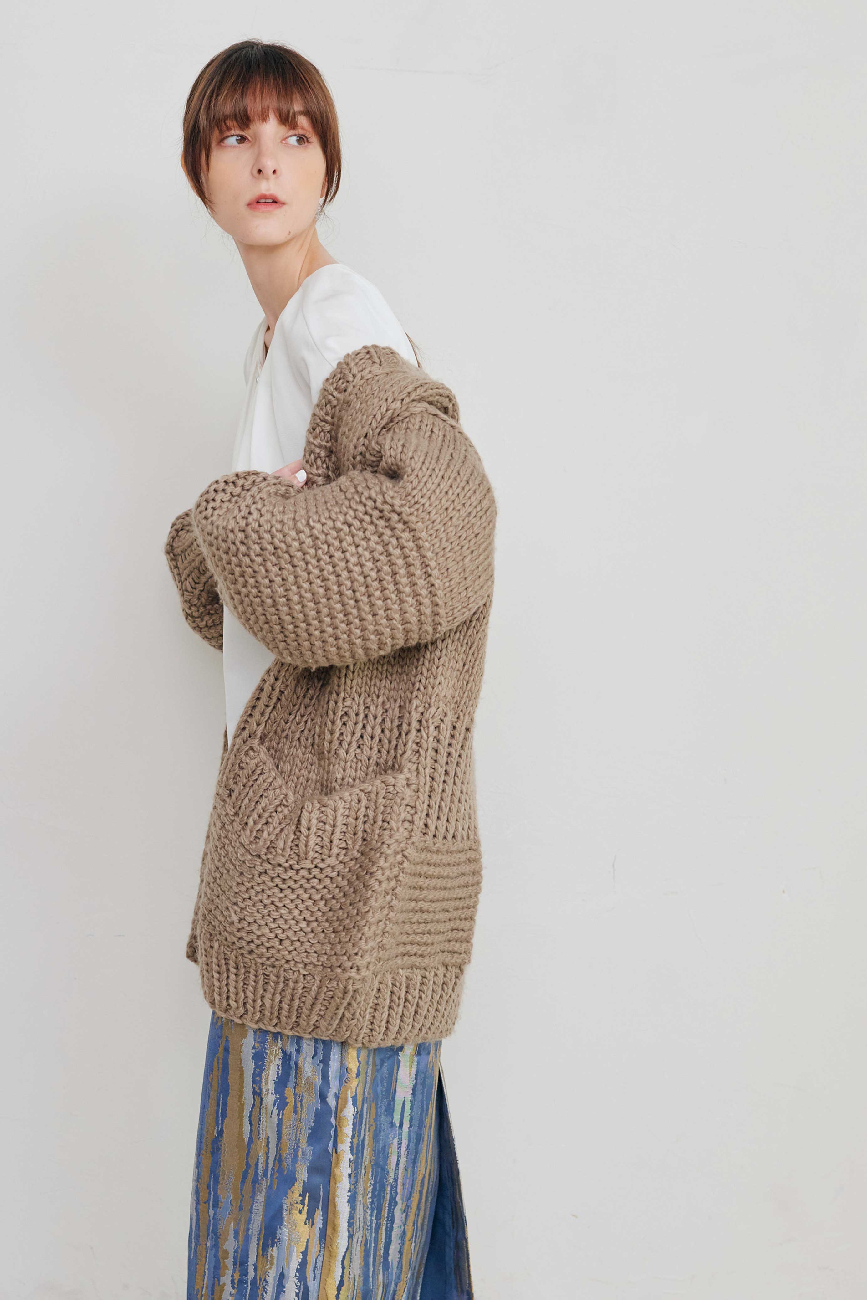 OVERSIZED HAND KNITTED COAT/オーバーサイズハンドニットコート