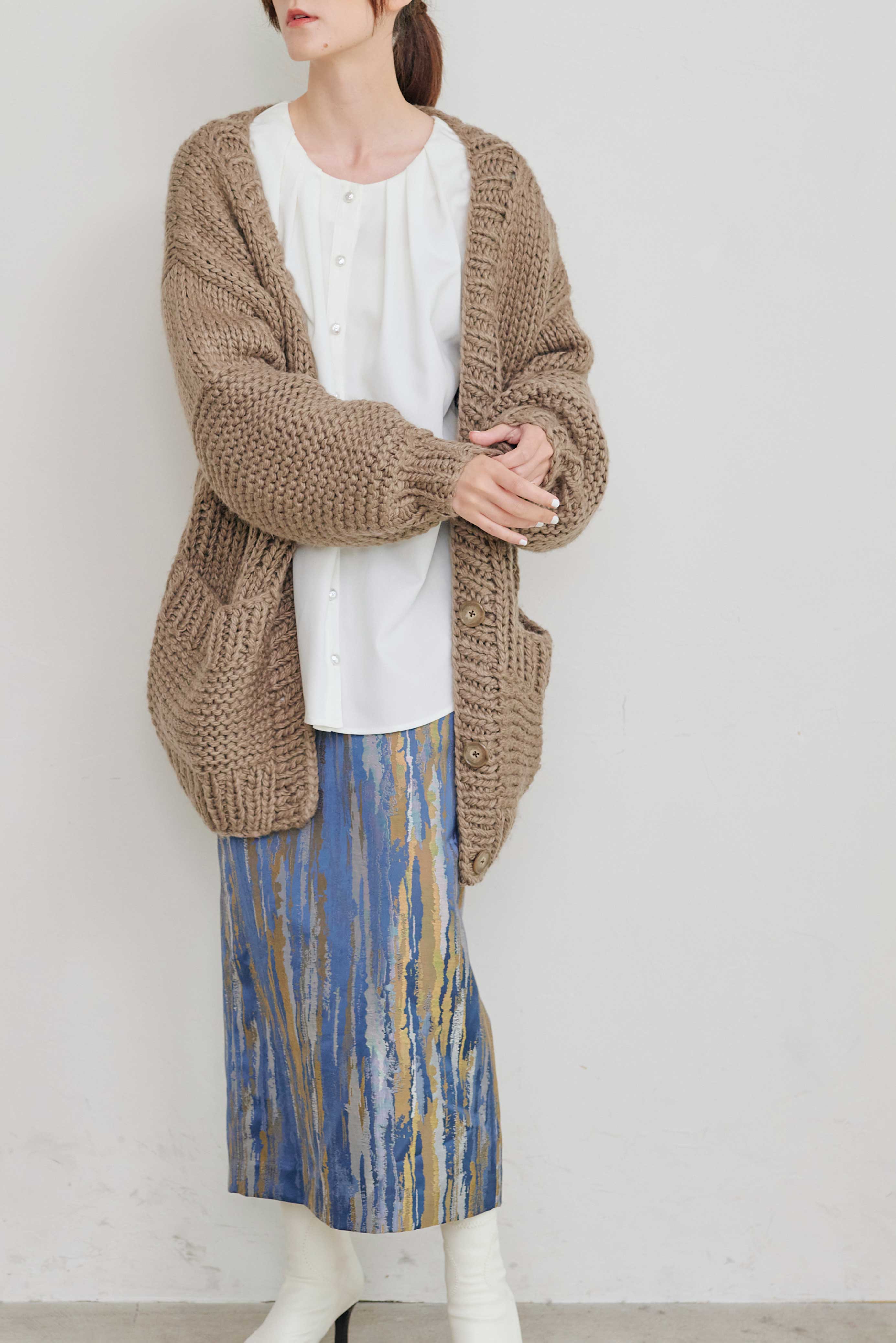 OVERSIZED HAND KNITTED COAT/オーバーサイズハンドニットコート