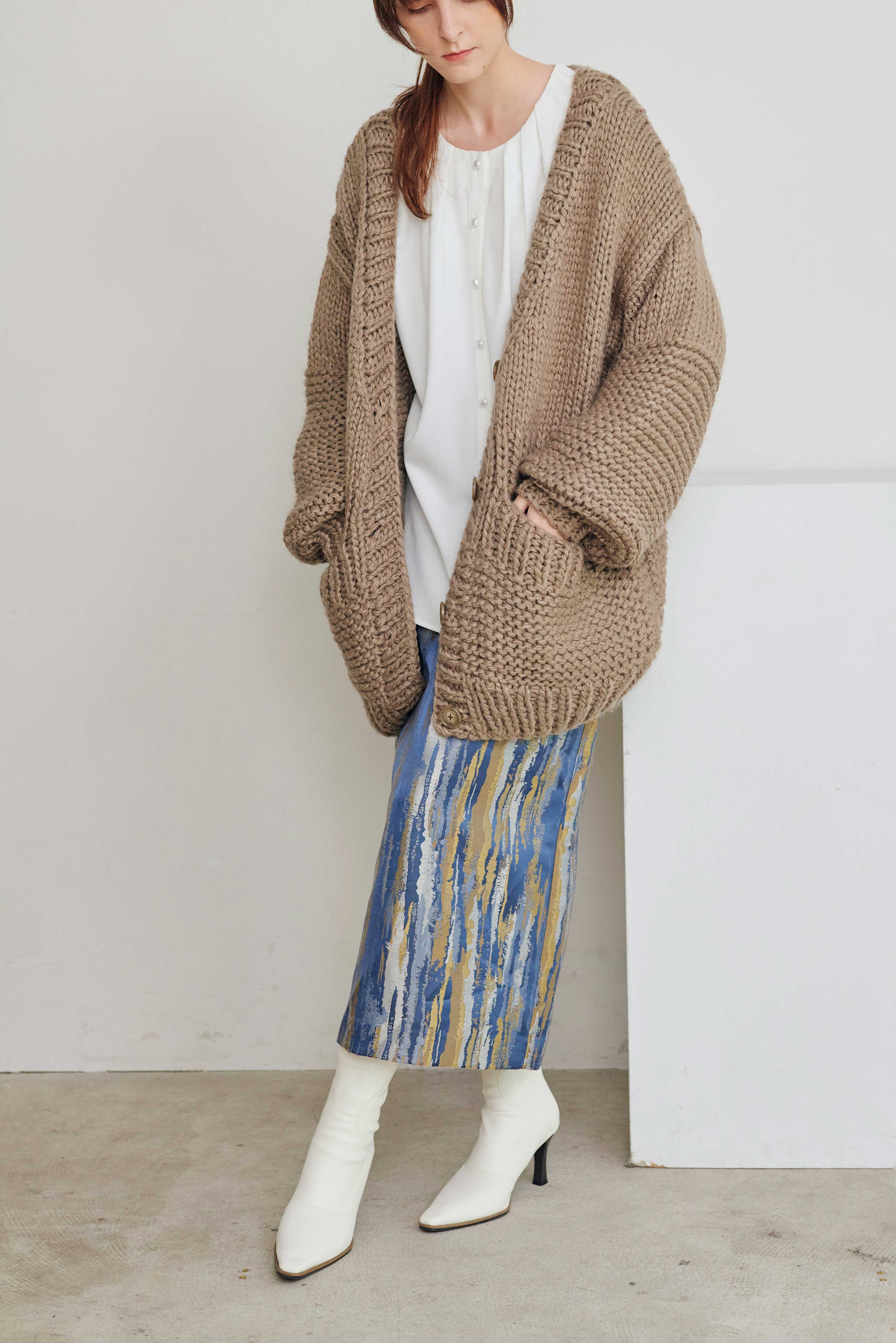 OVERSIZED HAND KNITTED COAT/オーバーサイズハンドニットコート