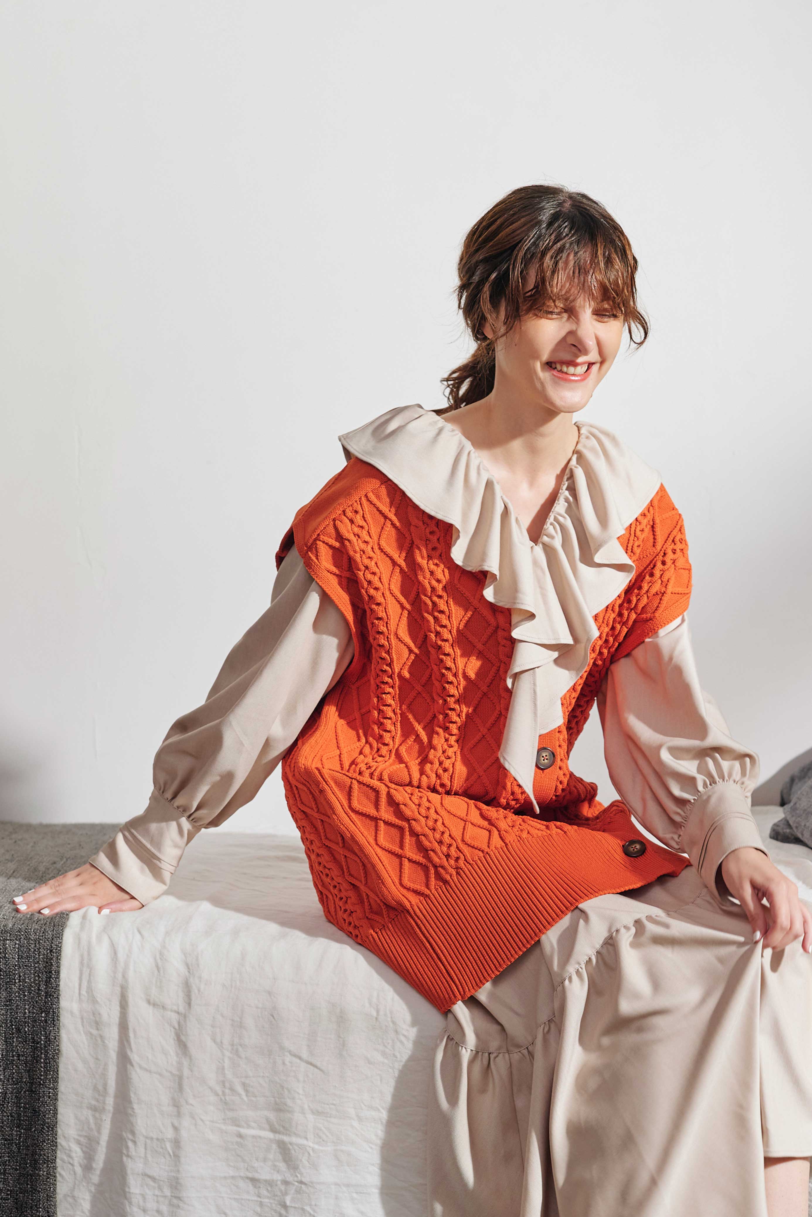 HIGH GAUGE CABLE KNIT VEST/ハイゲージケーブルニットベスト