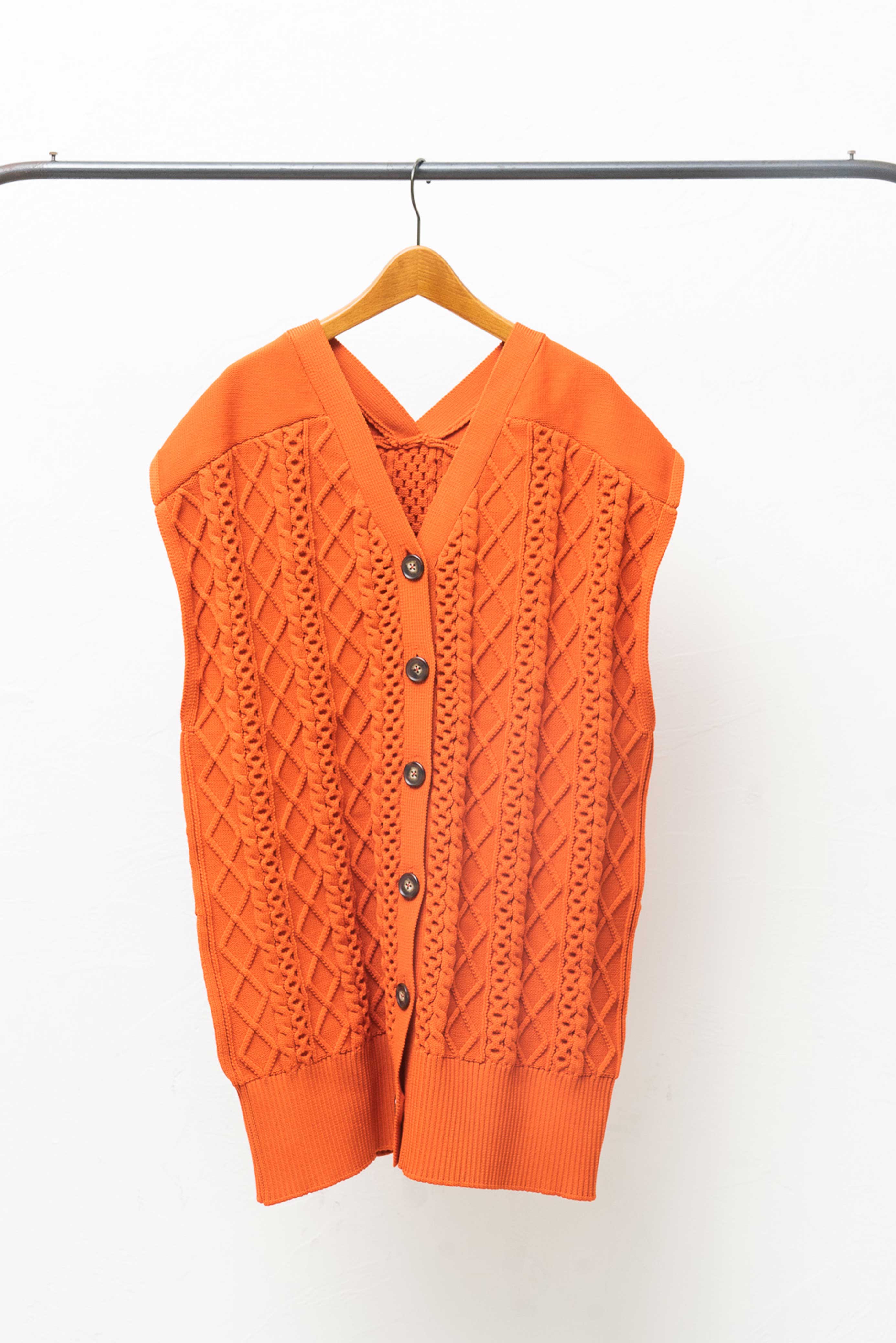 HIGH GAUGE CABLE KNIT VEST/ハイゲージケーブルニットベスト