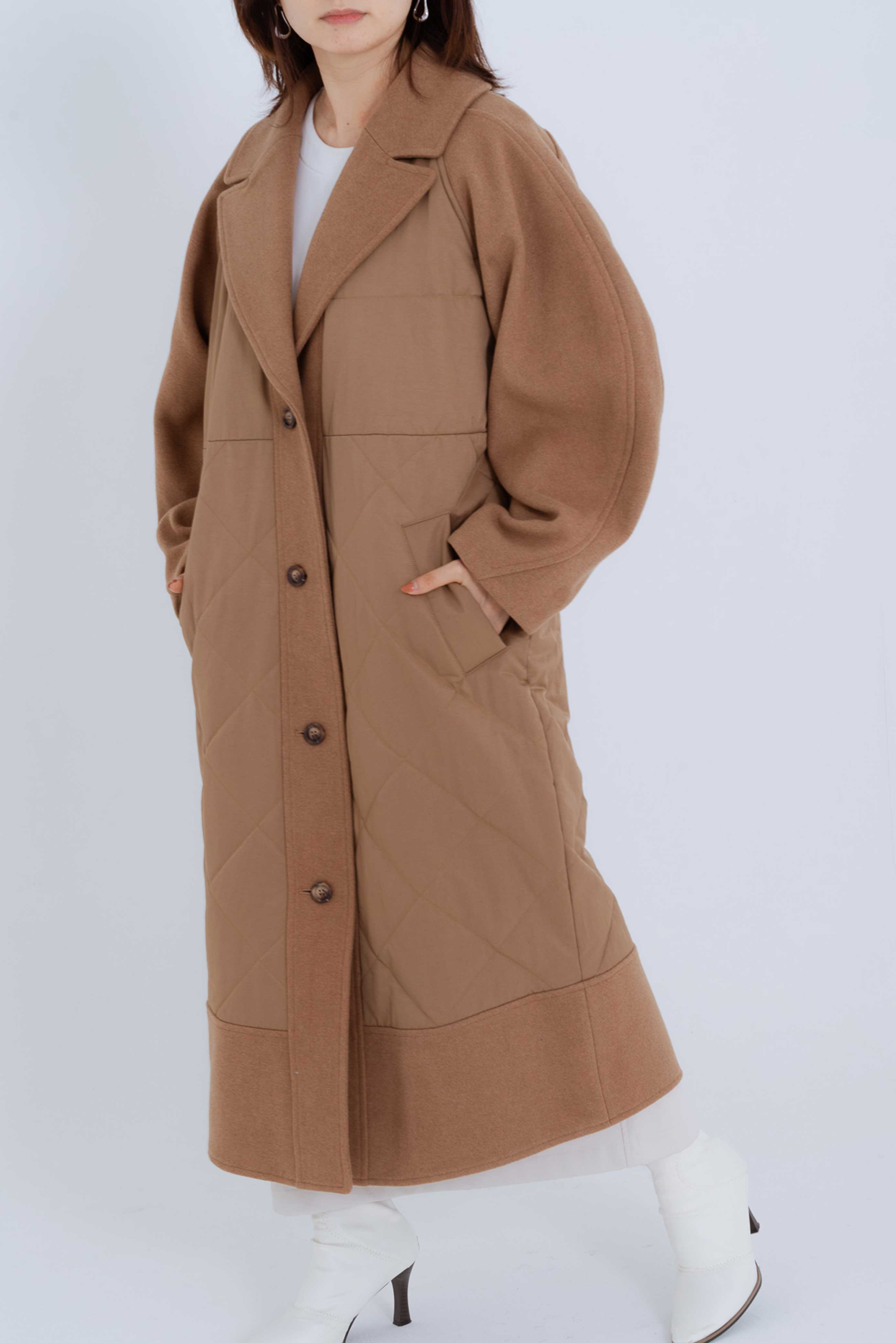 DESIGN SLEEVES QUILTING COAT/サーキュラースリーブキルティングコート