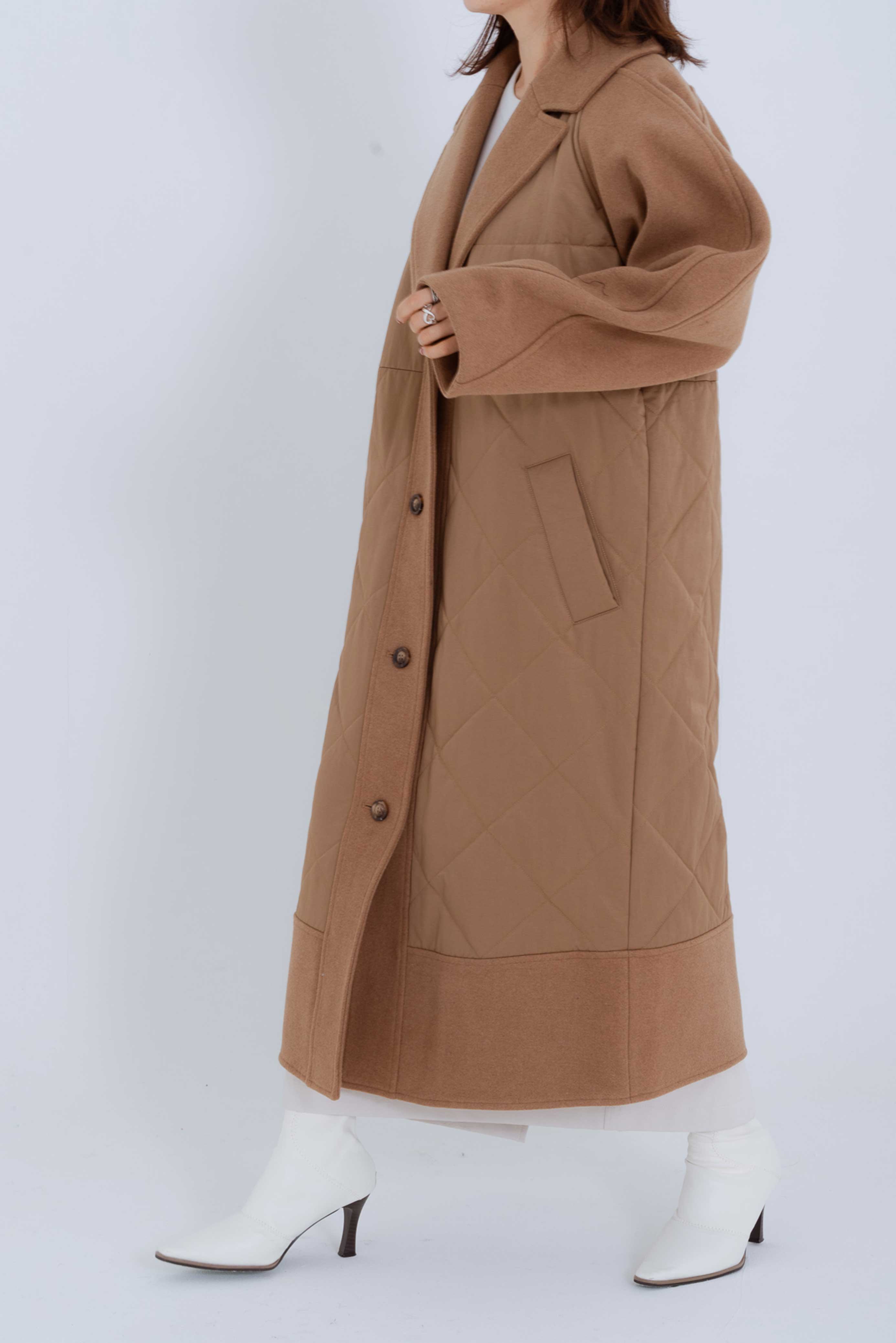 DESIGN SLEEVES QUILTING COAT/サーキュラースリーブキルティングコート