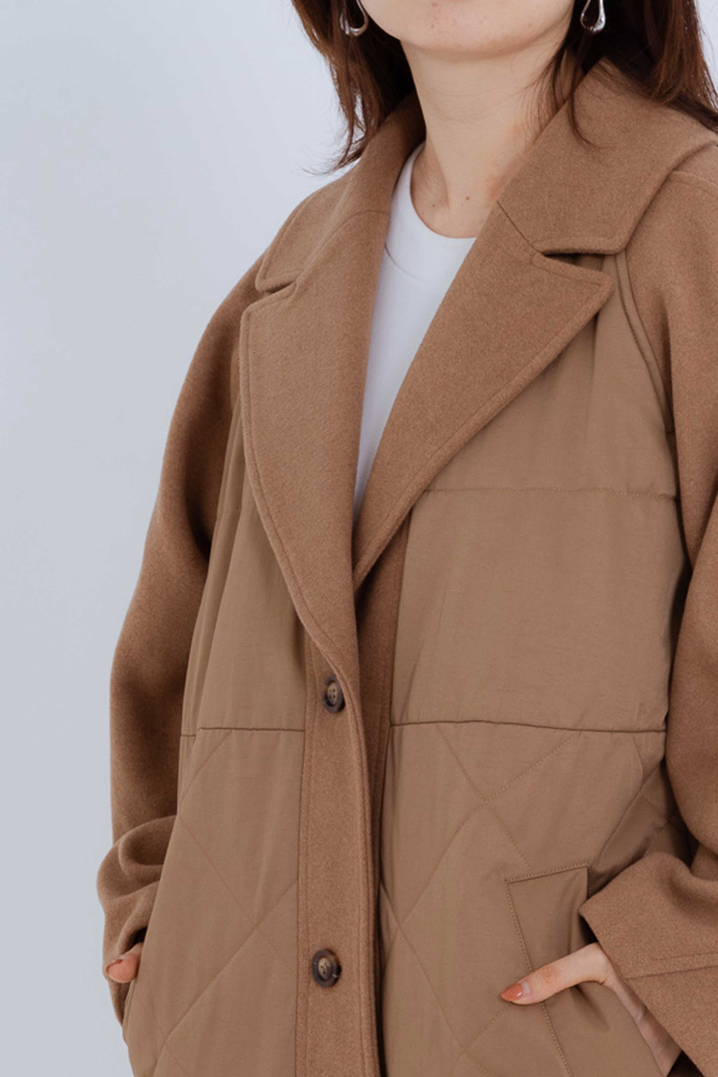 DESIGN SLEEVES QUILTING COAT/サーキュラースリーブキルティングコート