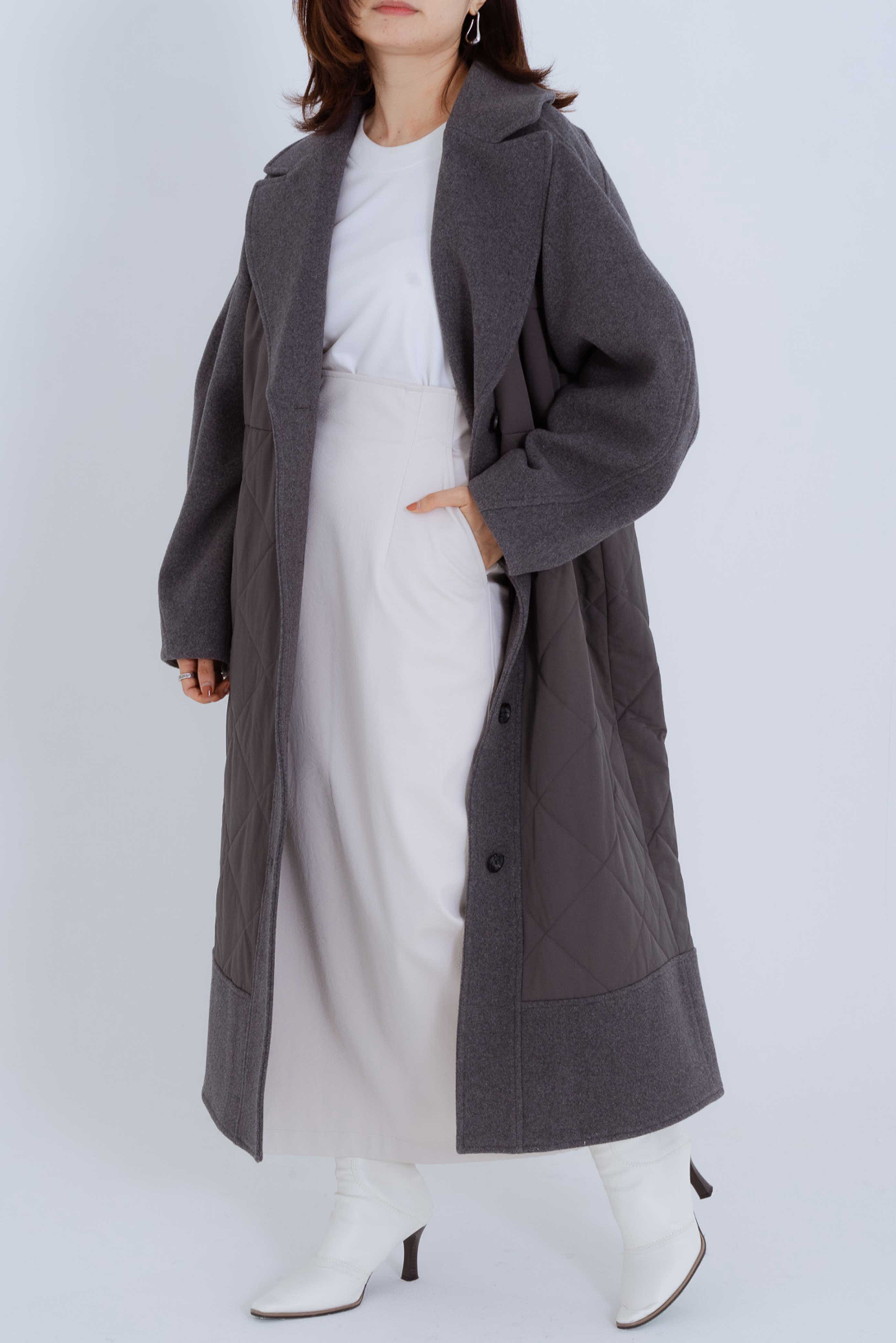 DESIGN SLEEVES QUILTING COAT/サーキュラースリーブキルティングコート