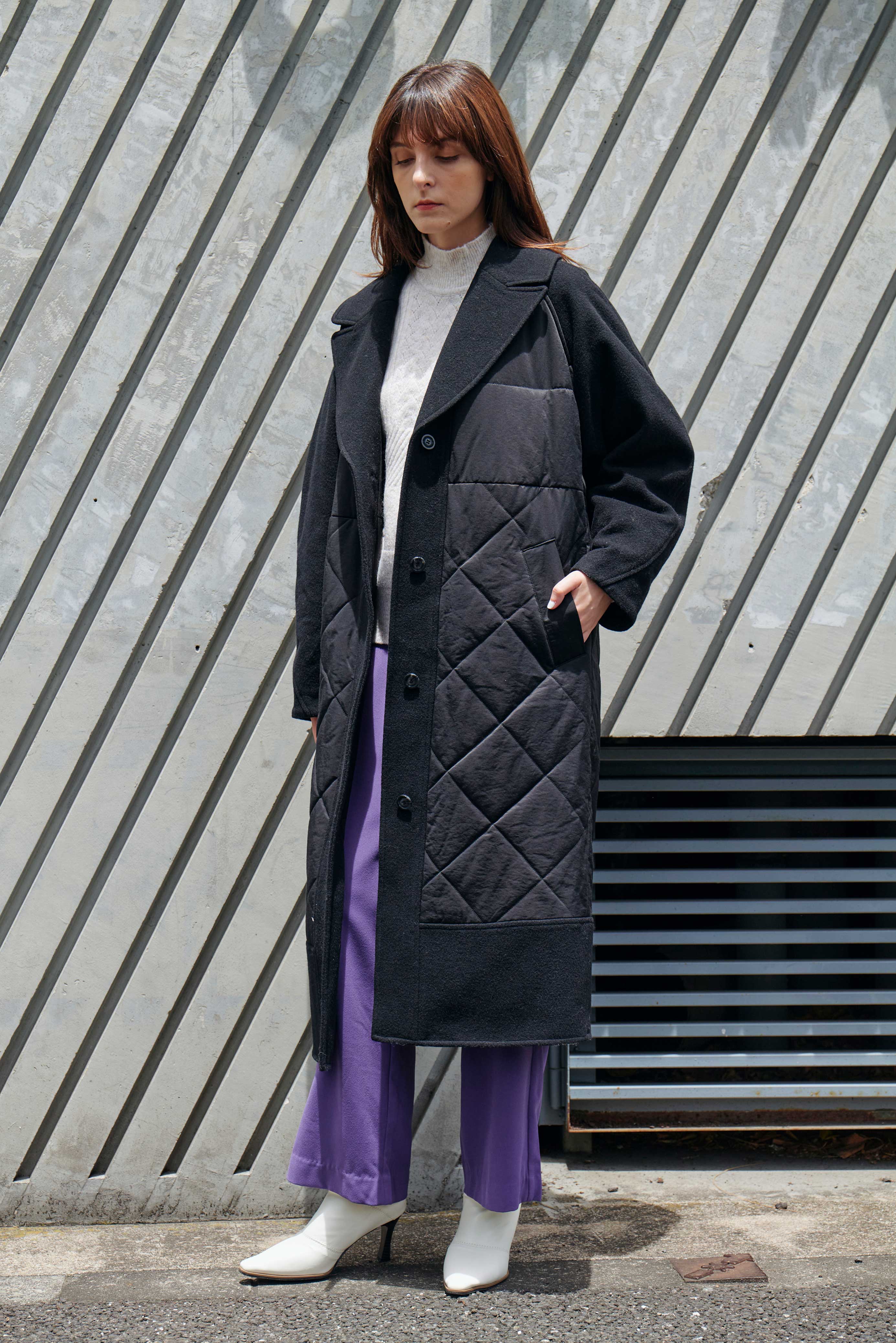 DESIGN SLEEVES QUILTING COAT/サーキュラースリーブキルティングコート