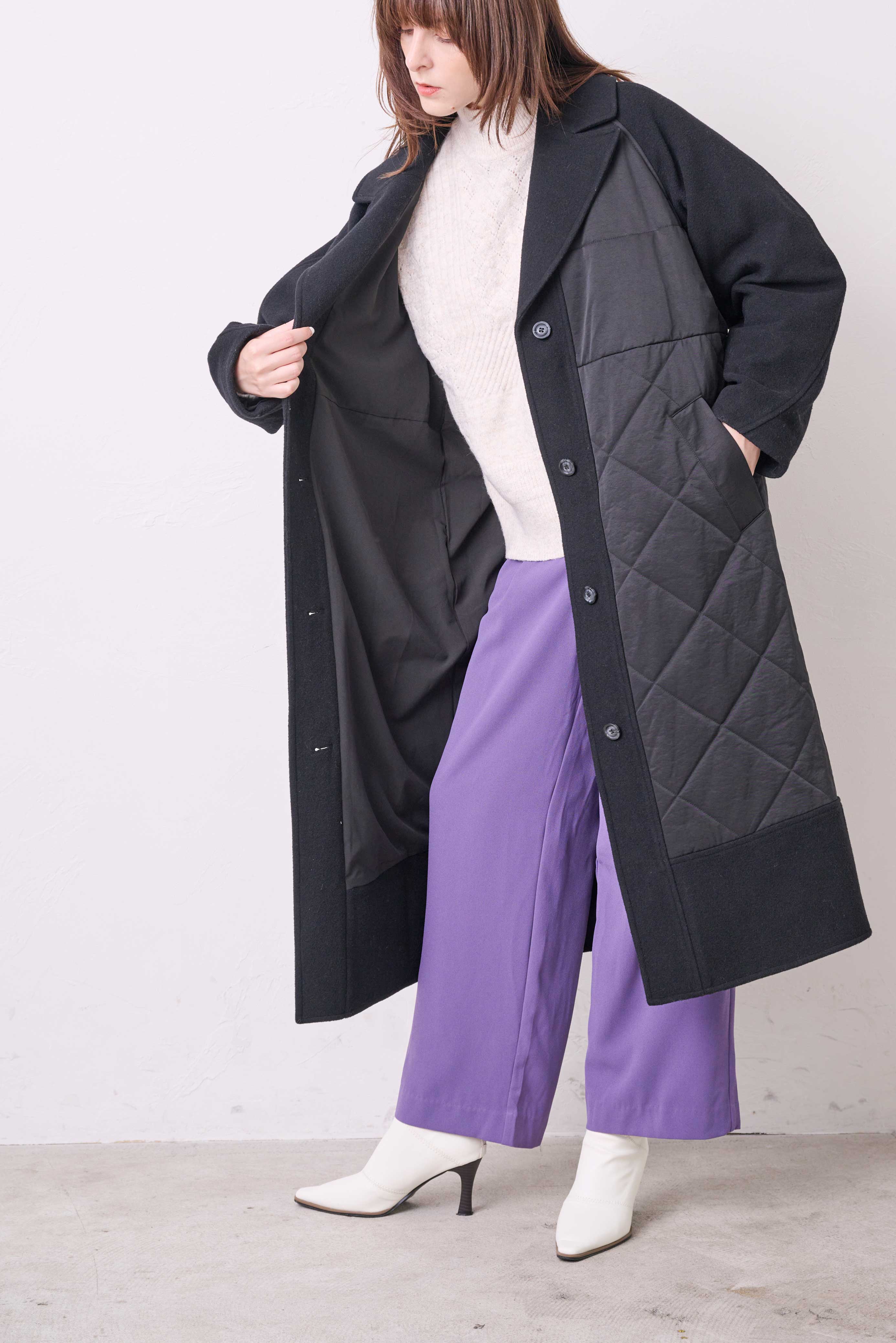 DESIGN SLEEVES QUILTING COAT/サーキュラースリーブキルティングコート