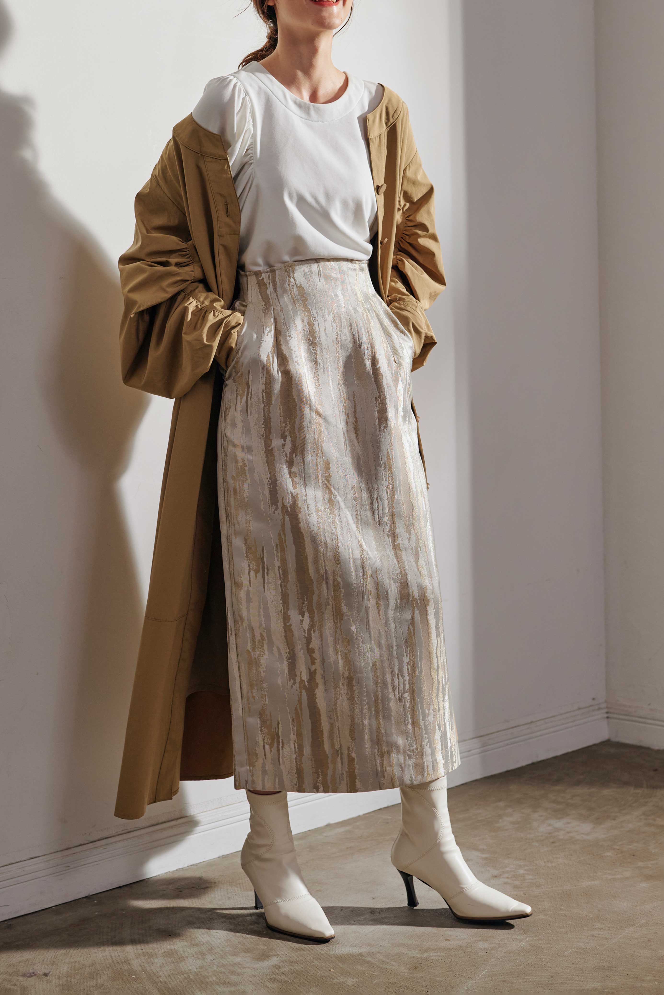 JACQUARD PENCIL SKIRT/ジャカードペンシルスカート