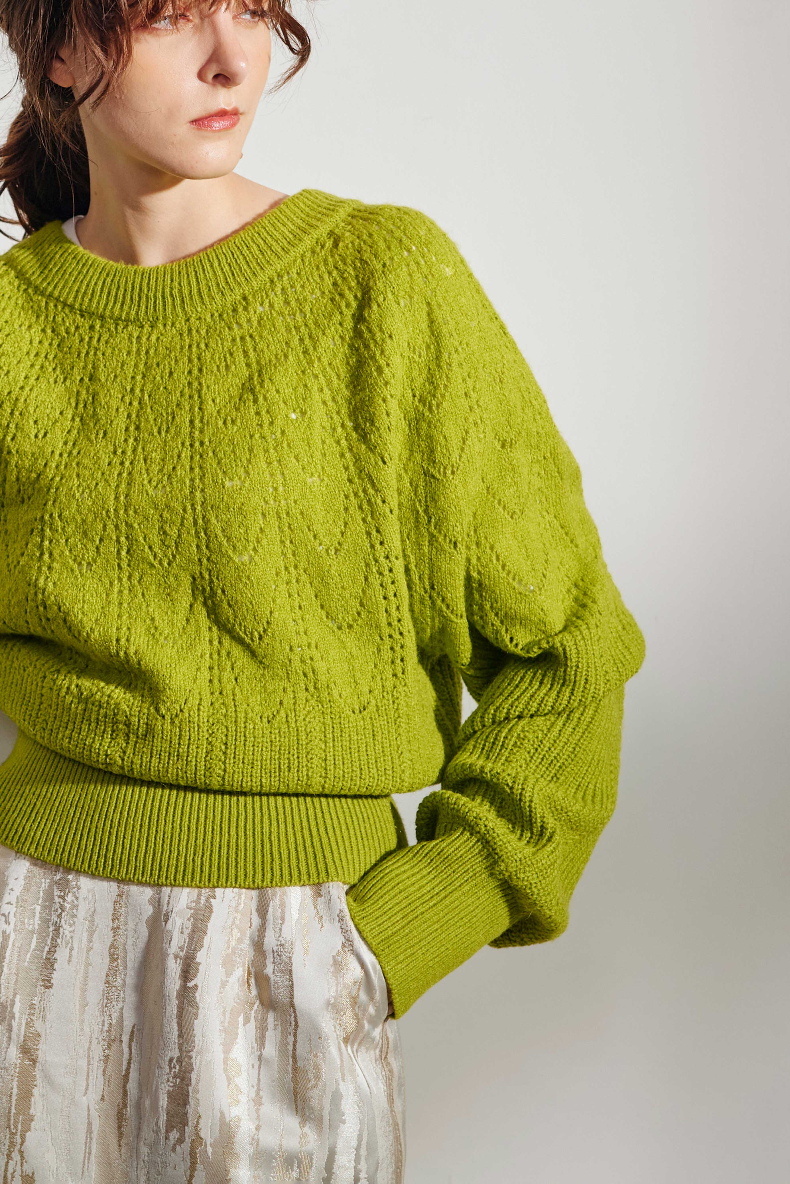 OPENWORK KNITTING 2WAY TOPS/求心透かし編み2WAYニット