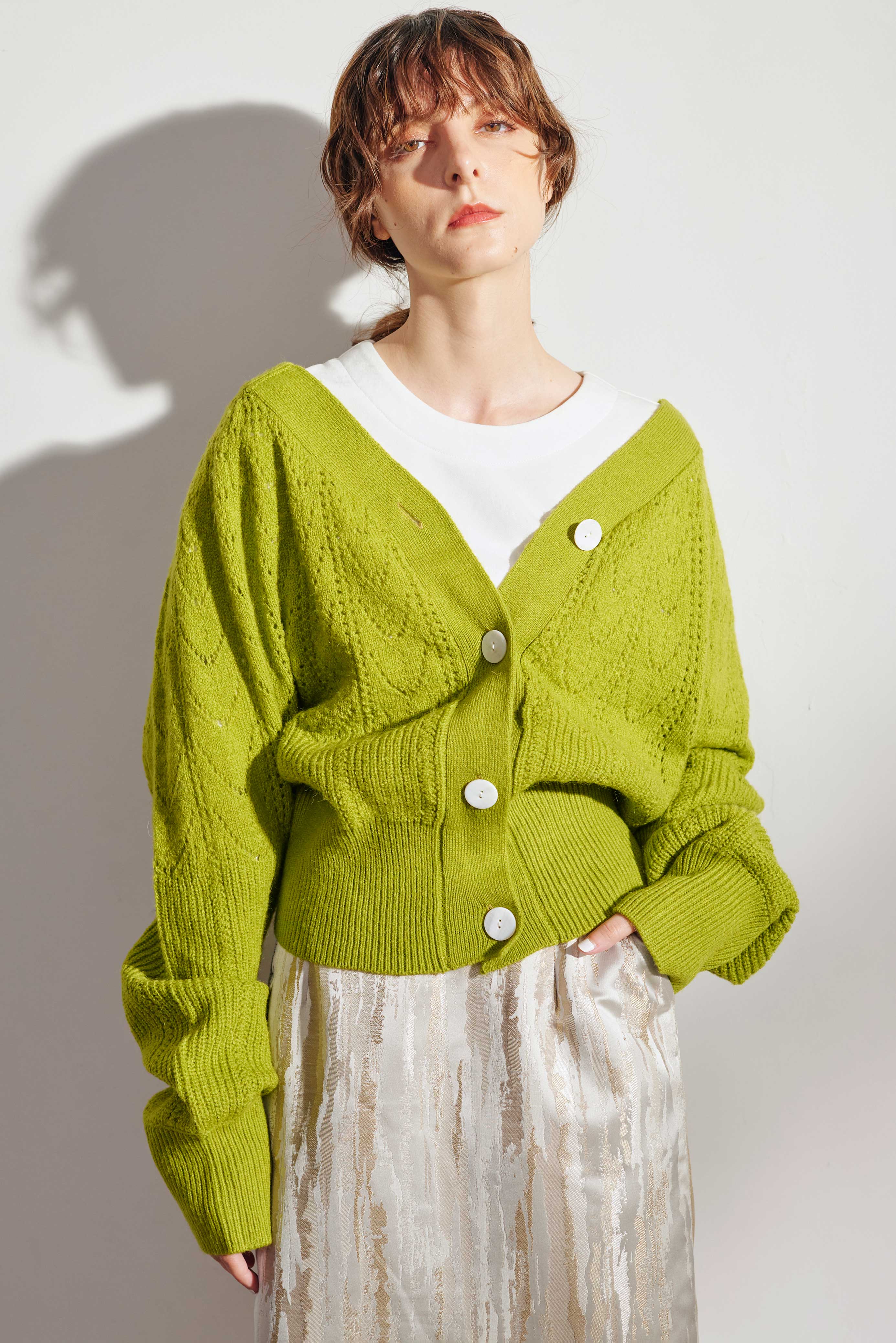 OPENWORK KNITTING 2WAY TOPS/求心透かし編み2WAYニット