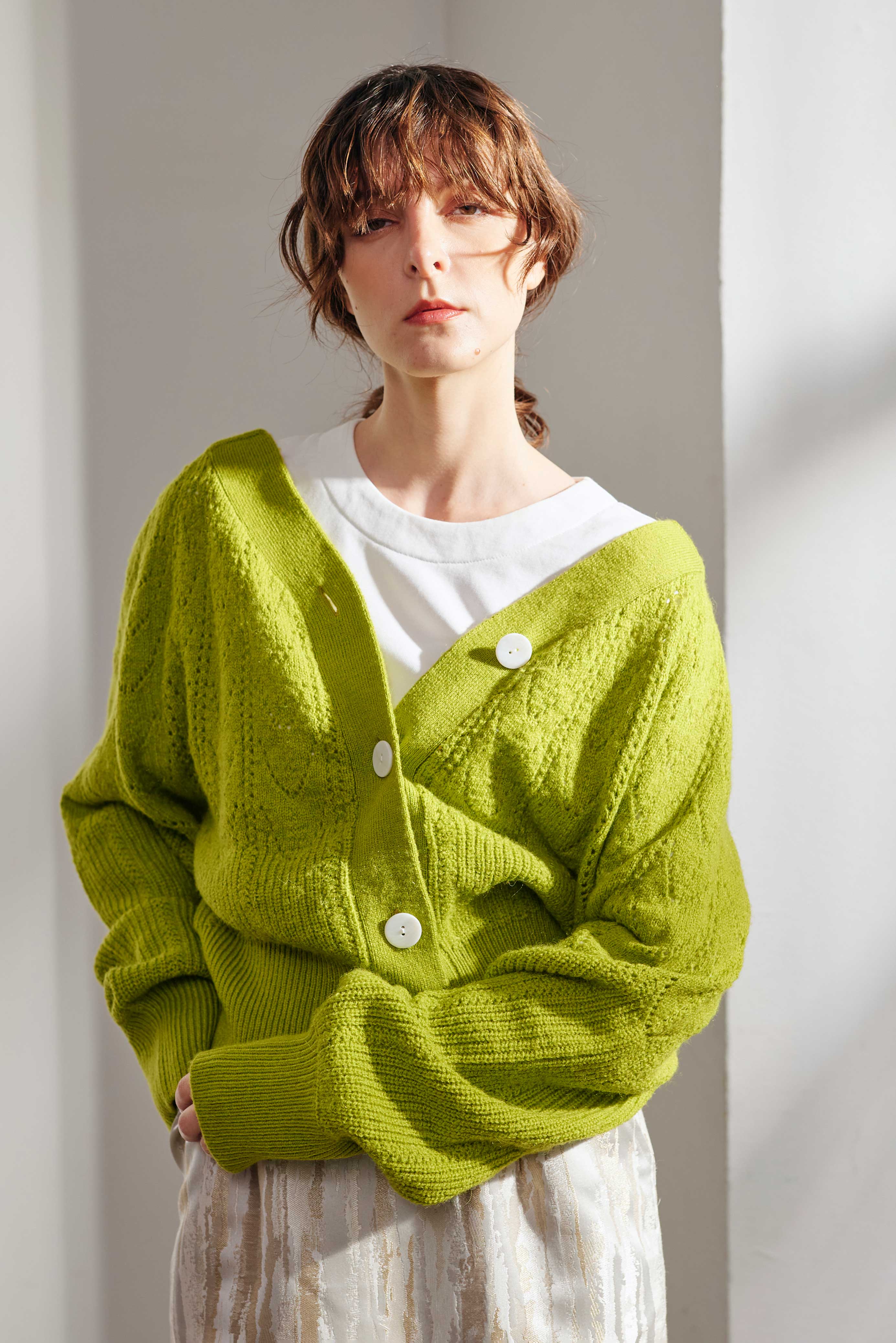 OPENWORK KNITTING 2WAY TOPS/求心透かし編み2WAYニット