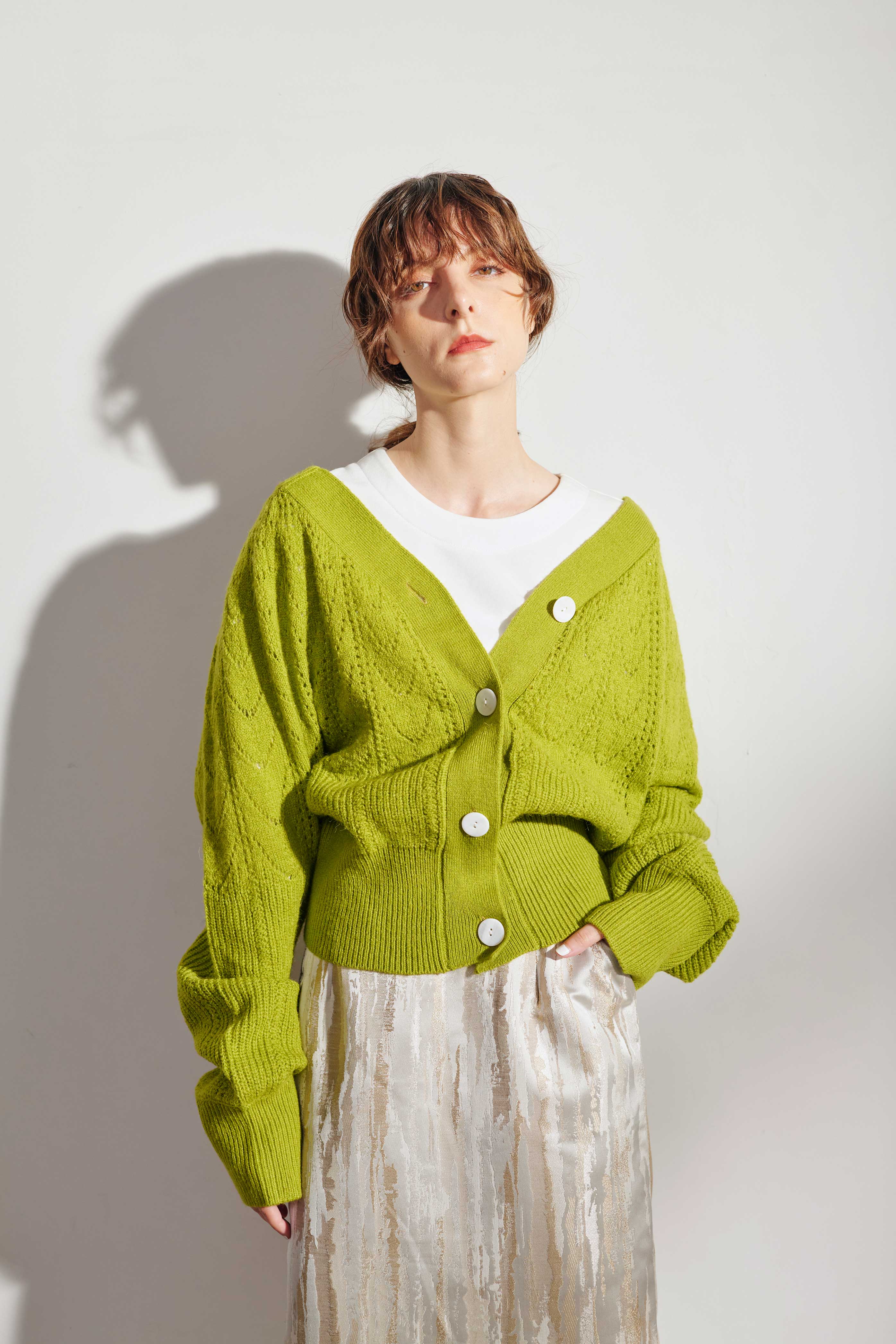 OPENWORK KNITTING 2WAY TOPS/求心透かし編み2WAYニット