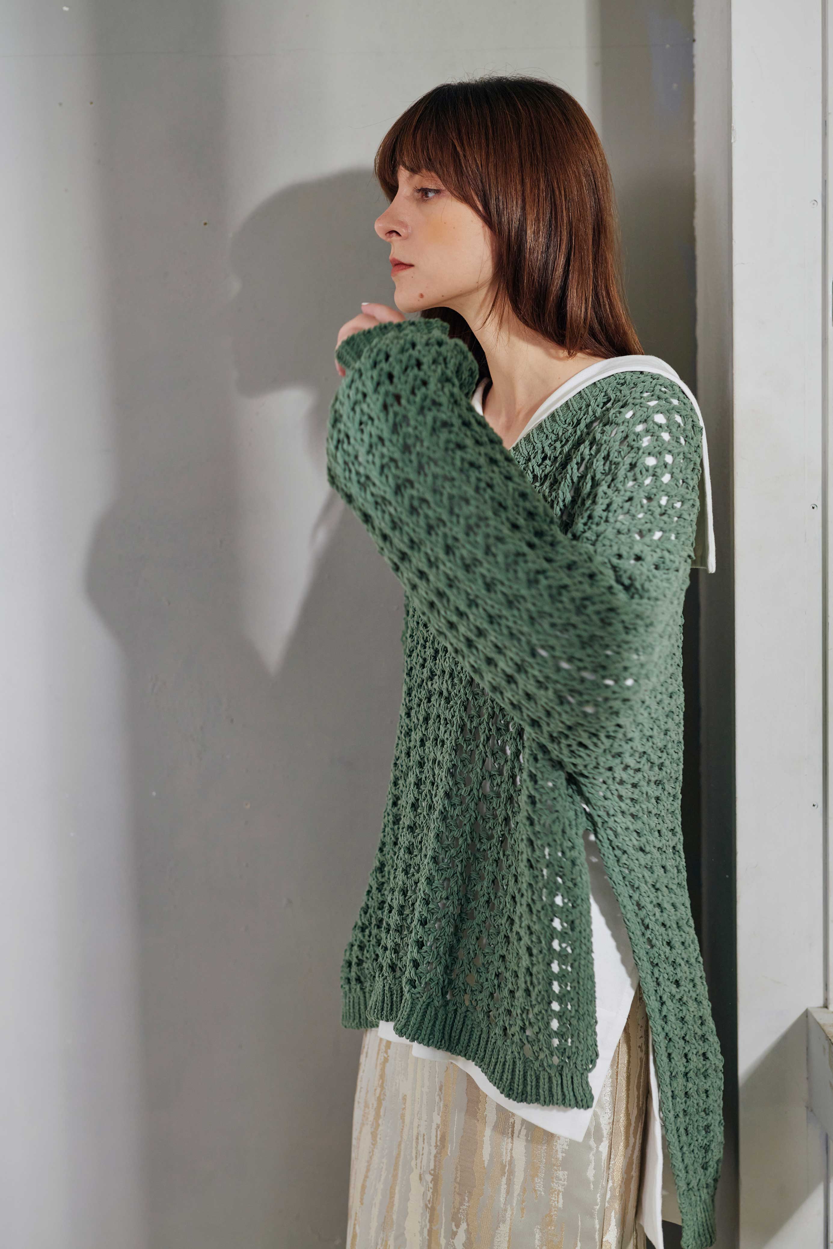 SIDE SLIT MESH KNITTING TOP/サイドスリットメッシュニット