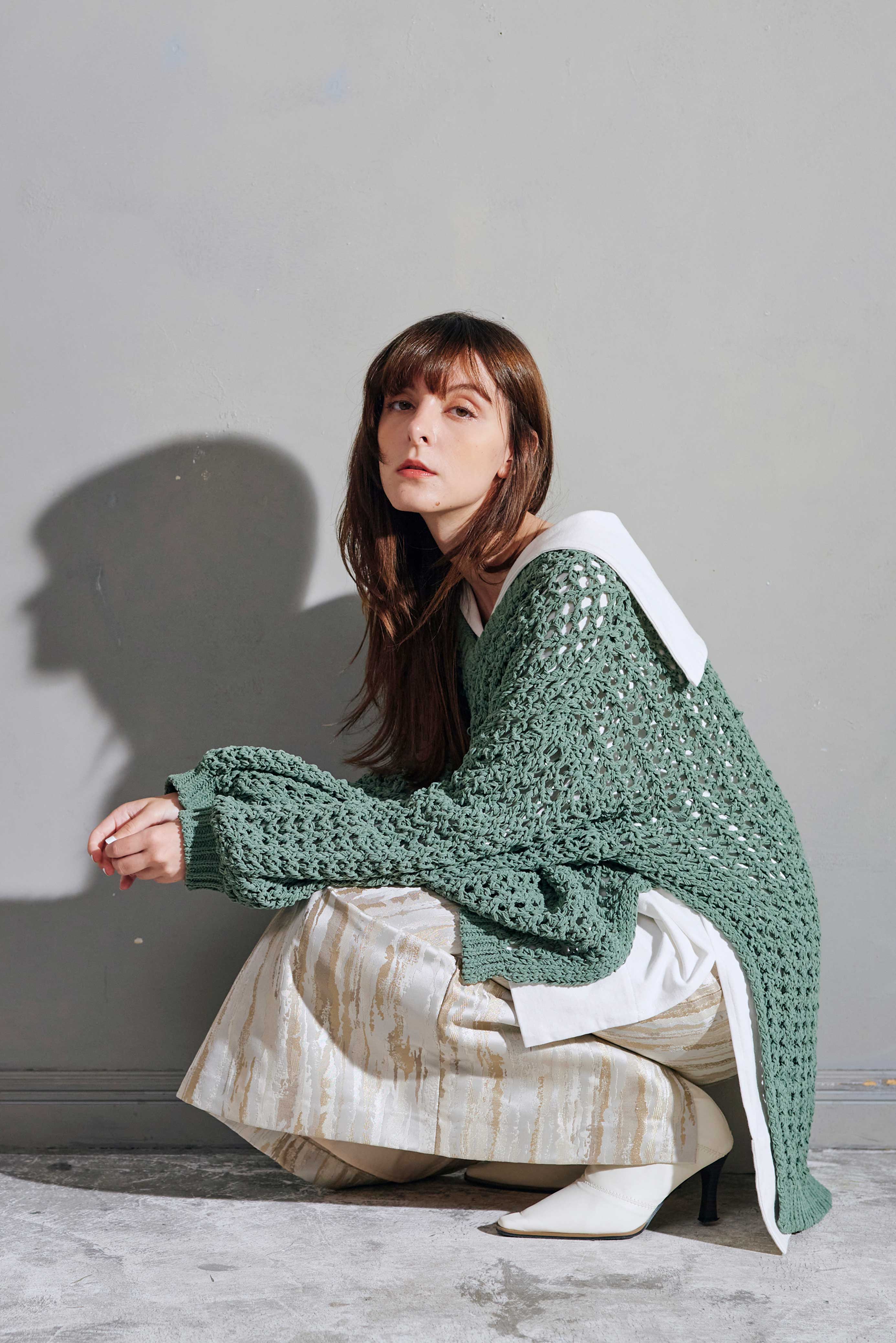 SIDE SLIT MESH KNITTING TOP/サイドスリットメッシュニット