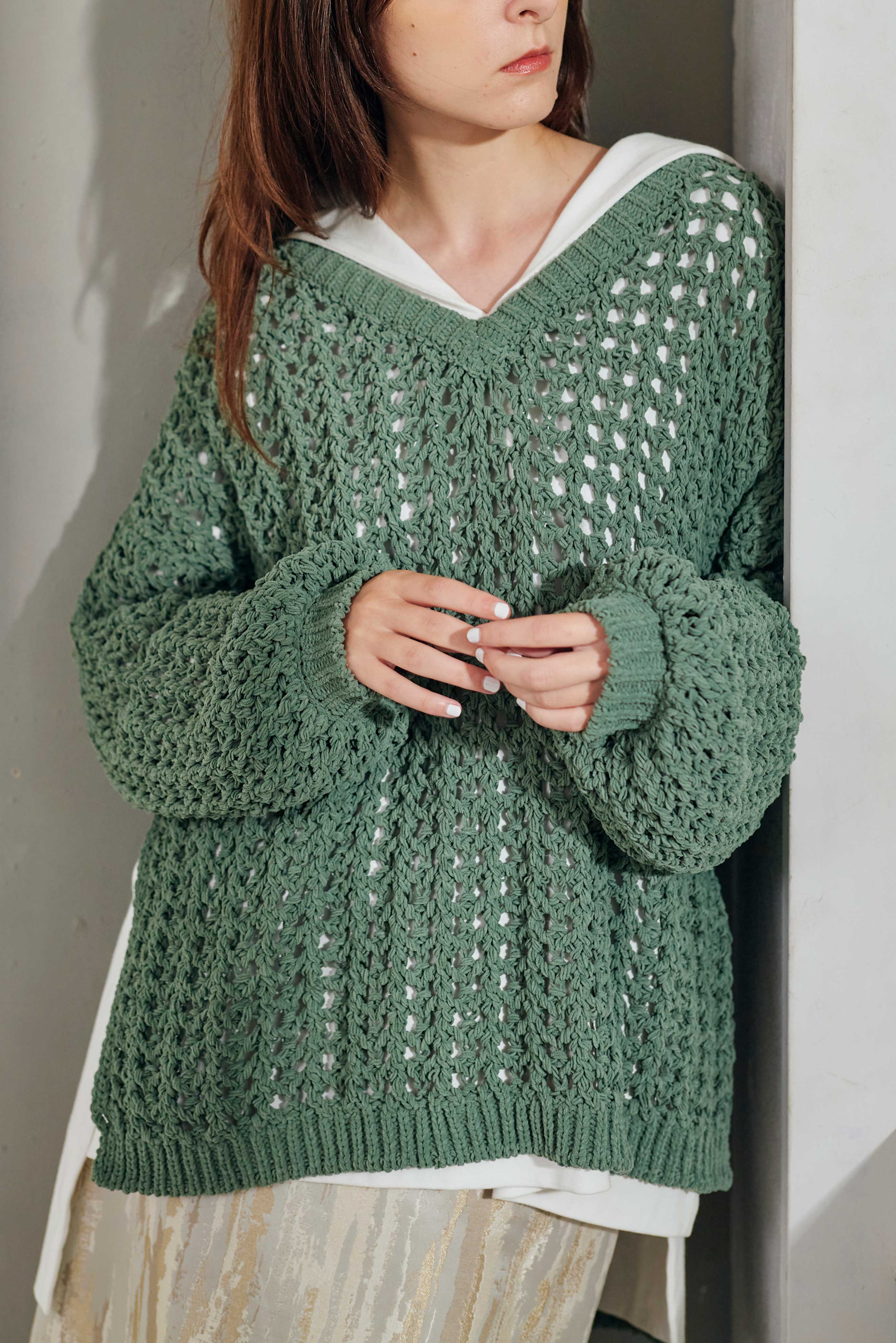 SIDE SLIT MESH KNITTING TOP/サイドスリットメッシュニット